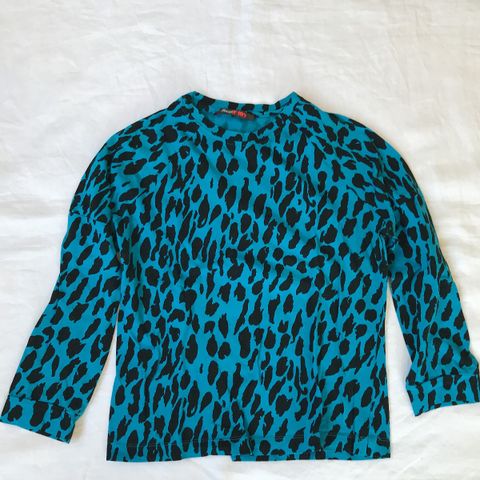 DarylK-189 Animal print turkis og sort topp S