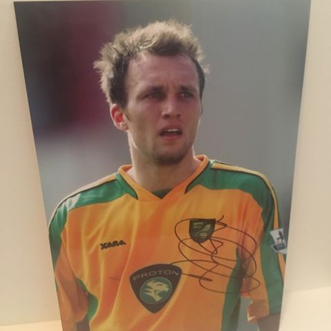 Norwich City - Dean Ashton signert A4-fotografi med COA