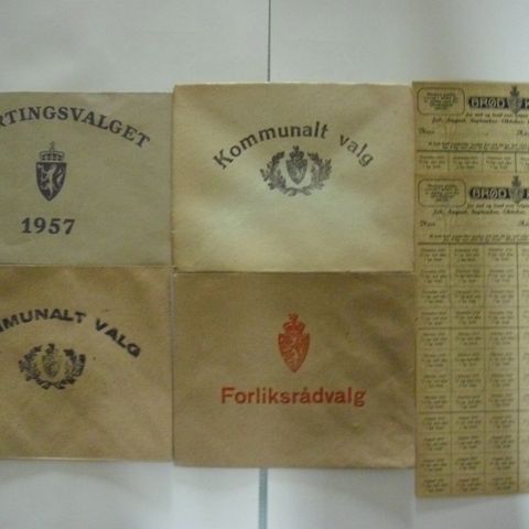 Riksløvekonvolutter med brødkort 1919.