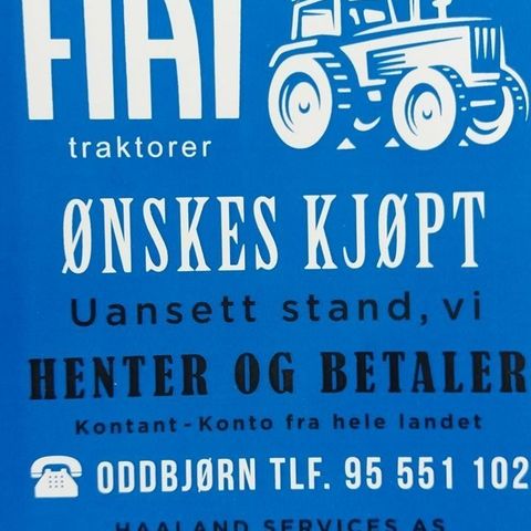 Fiat traktorer ønskes kjøpt