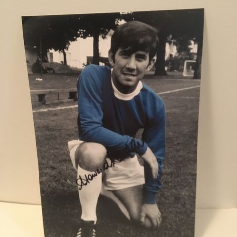 Everton - Howard Kendall autentisk signert 20x30 cm fotografi med COA.