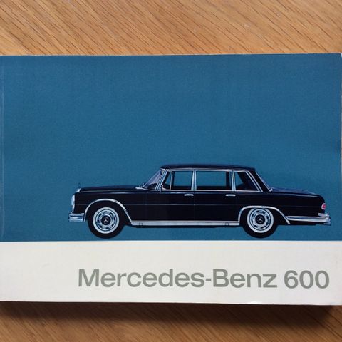 Mercedes 600 W 100 original instruksjonsbok