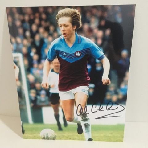 West Ham United - Alan Curbishley autentisk signert 20x25 fotografi med COA