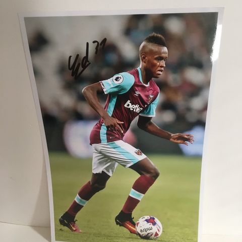 West Ham United - Edimilson Fernandes autentisk signert A4-fotografi