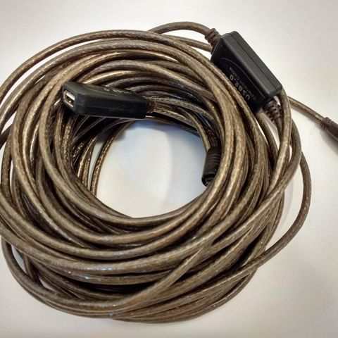 20m USB 2.0 forlenger med "repeater/extender/booster".