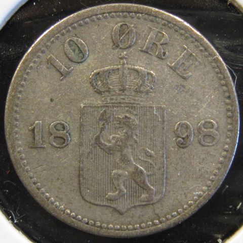 10 Øre 1898 Kong Oscar II sølv