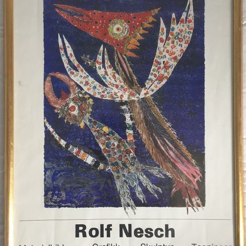 Rolf Nesch , Utstillingsplakat fra 1972. Innrammet kr. 1000