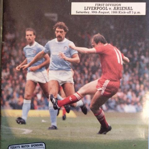 Fotballprogram Liverpool vs Arsenal 1986/87