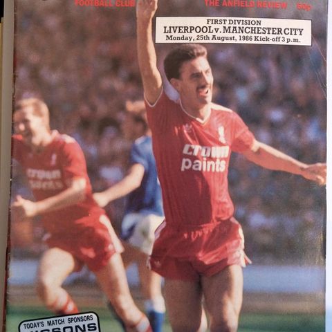 Fotballprogram Liverpool vs Man City 1986/87