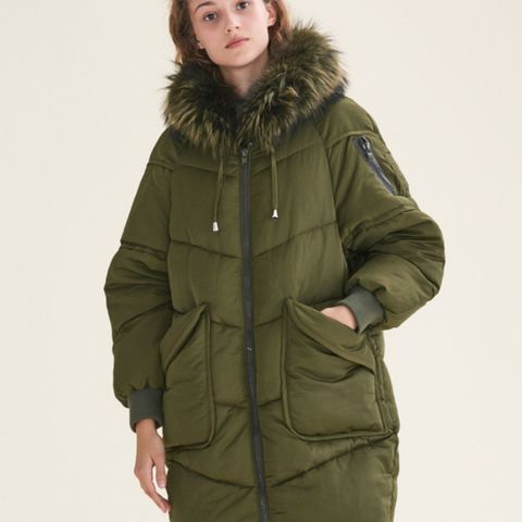 MAJE LONG Down Jacket With Fur -