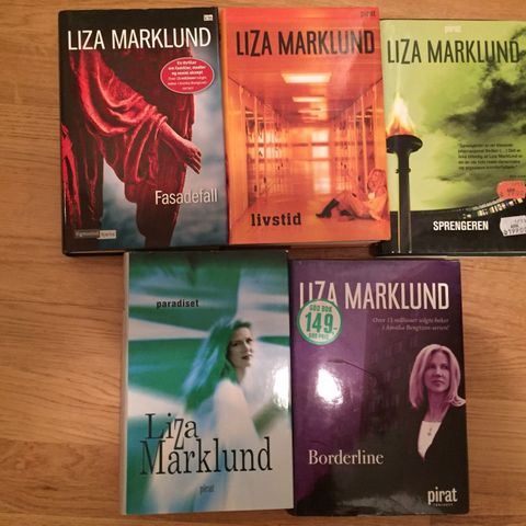 Liza Marklund    Innb. Krimbøker.  Kr 15 pr stk