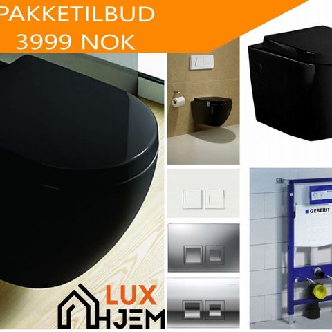 PAKKETILBUD GEBERIT + PRIMO Toalettpakke ink. set / lokk , sisterne og trykkpl