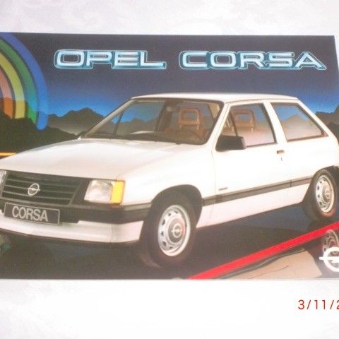 Bilbrosjyre av  Opel Corsa 1985