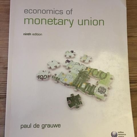 Economics of monetary union 9th edition