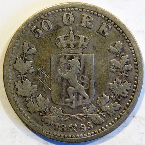 50 Øre 1893 i sølv