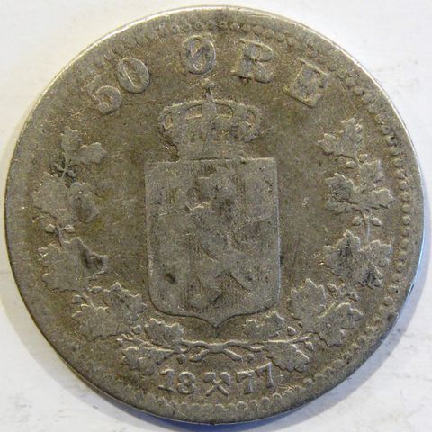 50 Øre 1877 sølv