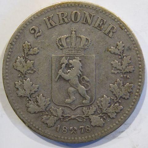 2 Kr 1878 i sølv