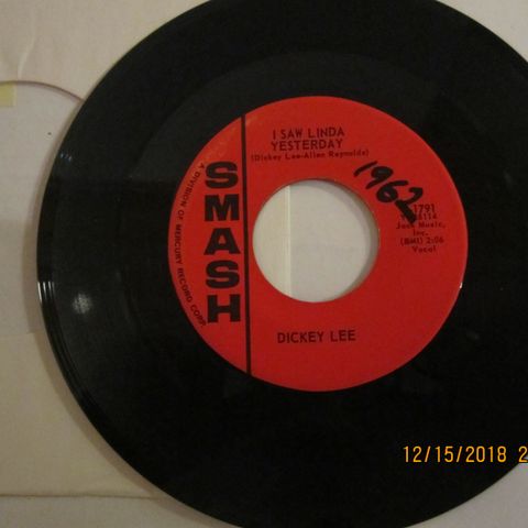 DICKEY LEE / I SAW LINDA YESTERDAY - 7" VINYL SINGLE