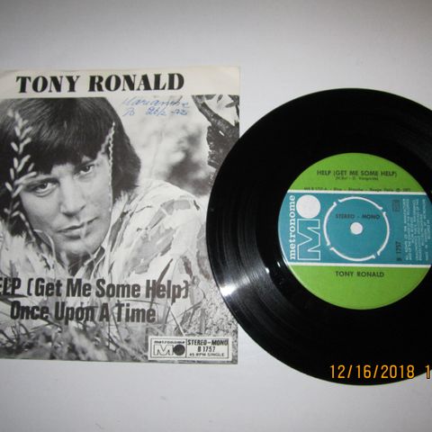 TONY RONALD / HELP (GET ME SOME HELP) - 7" VINYL SINGLE