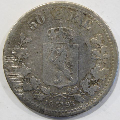 50 øre 1893 sølv