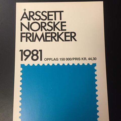 Postens Årssett norske frimerker 1981 -halvparten av prisen på Posten