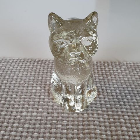 VINTAGE NYDELIGE GLASS/ KRYSTALL PYNTE KATT 