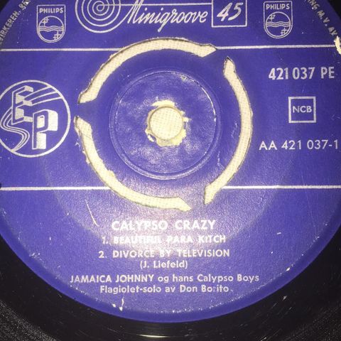 Jamaica Johnny -Calypso Crazy (45 RPM singel) (1957)