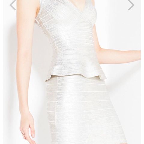 Herve Leger Rebeca kjole Str. XS Silver