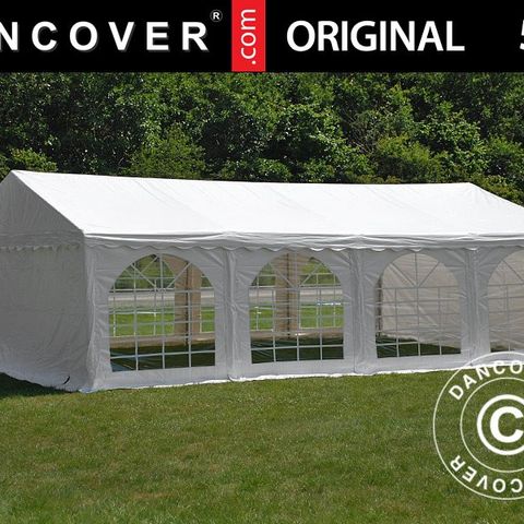 Partytelt Original 5x8m PVC Hvit, Hagetelt, Festtelt, Hagepaviljong, Markedstelt