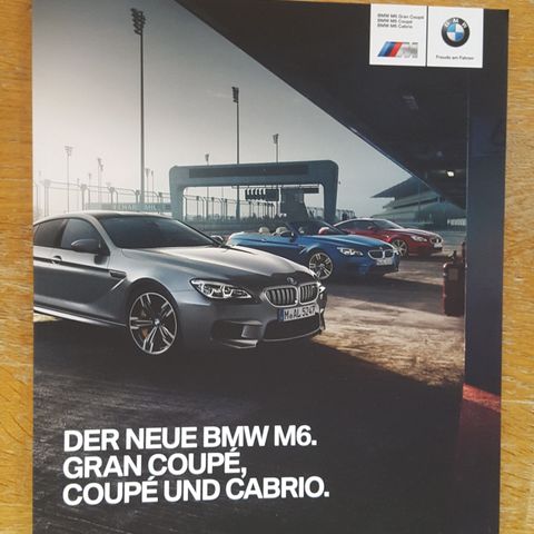 Brosjyre BMW M6 Gran Coupe, Coupe & Cabrio 2016