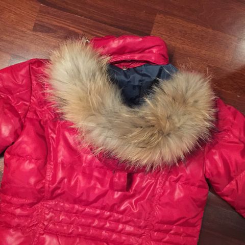 Artic North warm jacket with hood varm jakke med ekte pels hette size XS S 36