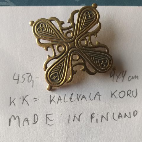 Vintage bronse brosjer fra Kalevala Koru