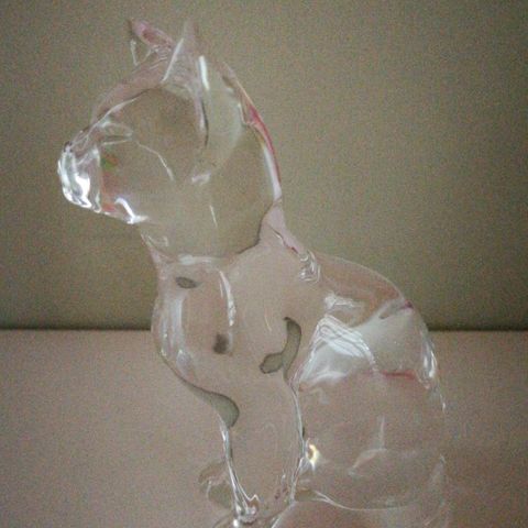 Flott stor krystall katt fra Hadeland Glassverk 11,5 cm, selges.