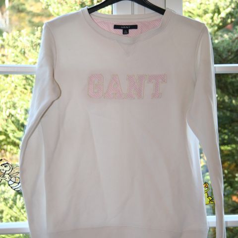 Stilig hvit Gant collage genser - størrelse S