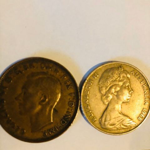 Australia Penny fra 1948 og 20 ? Fra 1968
