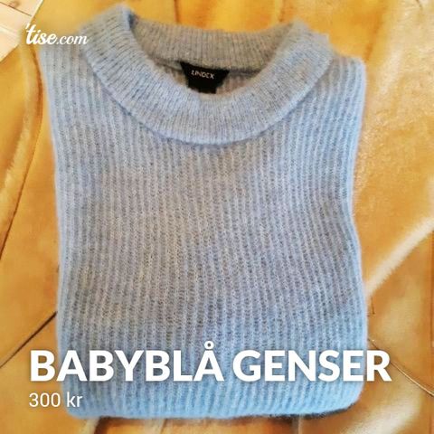 Strikket babyblå genser