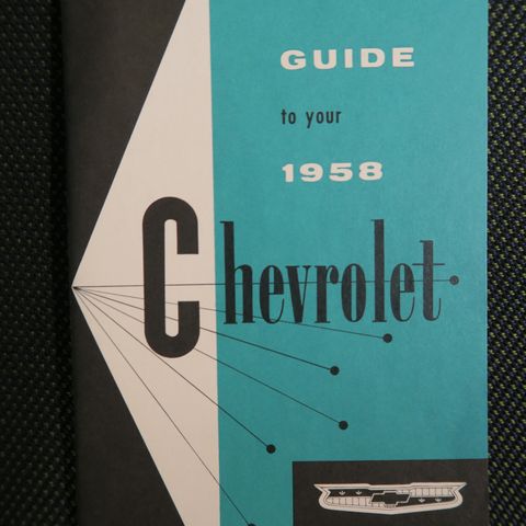 1958 Chevrolet handskerom bok instruksjons bok. Reproduksjon.