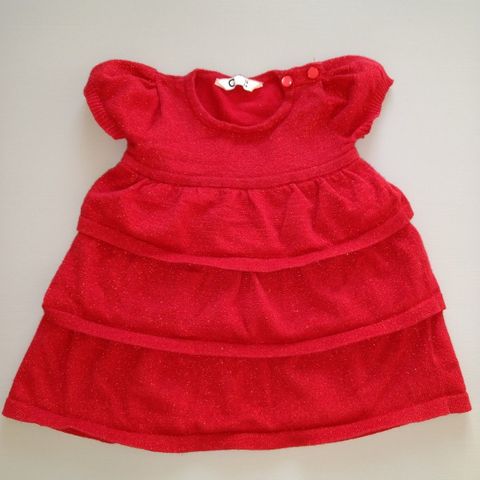 Rød kjole str 74 m/glitter