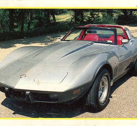Corvette kalender & minispill fra 1988 m/ Hubbard Chevrolet coin