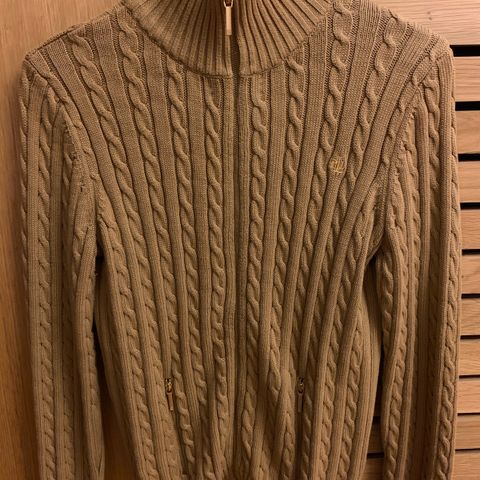 Ralph Lauren cardigan med glidelås beige