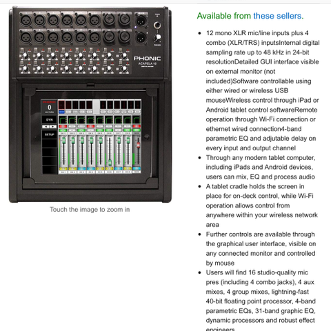 DIGITAL MIXER PHONIC ACAPELA 16kanaler