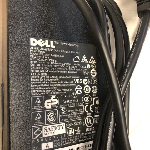 Dell strømforsyning bærbar pc
