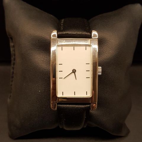 Jatronic Ladies Watch with Black Leather Strap