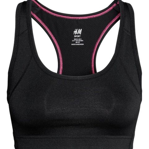 3 for 2, black topp H&M sport XS 34 for fitness running jogging løping top