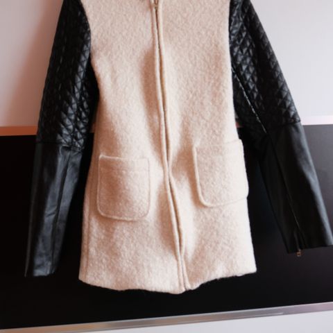 3 for 2, coat jacket eco leather wool 50% PARIS skinn frakk jakke ull