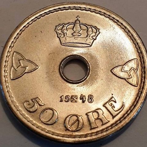 50 øre 1948 kvalitet 0