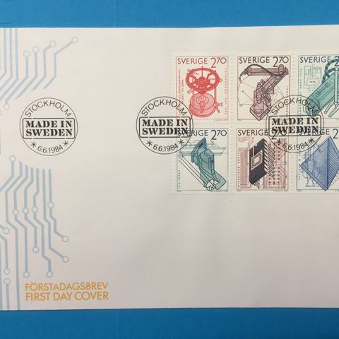 Frimerker SVERIGE FDC 1984 Patentvesen 100 år