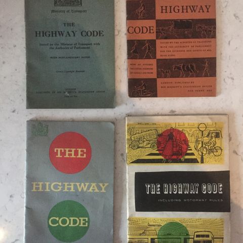 4 Vintage 1940s-60s UK Highway Code Booklets