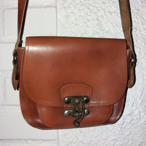 Vintage skulderveske, 100% skinn