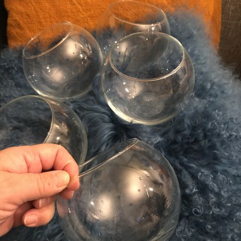 5 stk glasskupler til lyslykter selges samlet